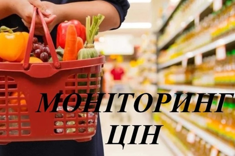 на малюнку зображено продуктовий кошик з овочами і текст
