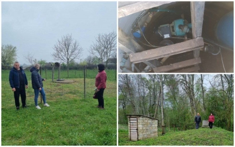 на малюнку - учасники заходу в полі біля водогону